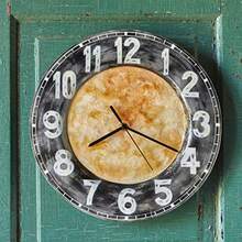 eangee Home Design para Interiores y Exteriores Pintada a Mano Reloj de Pared Acabado Borde con números de Color Blanco Madre de Pearl Negro - Negro y naranja - Ver 3