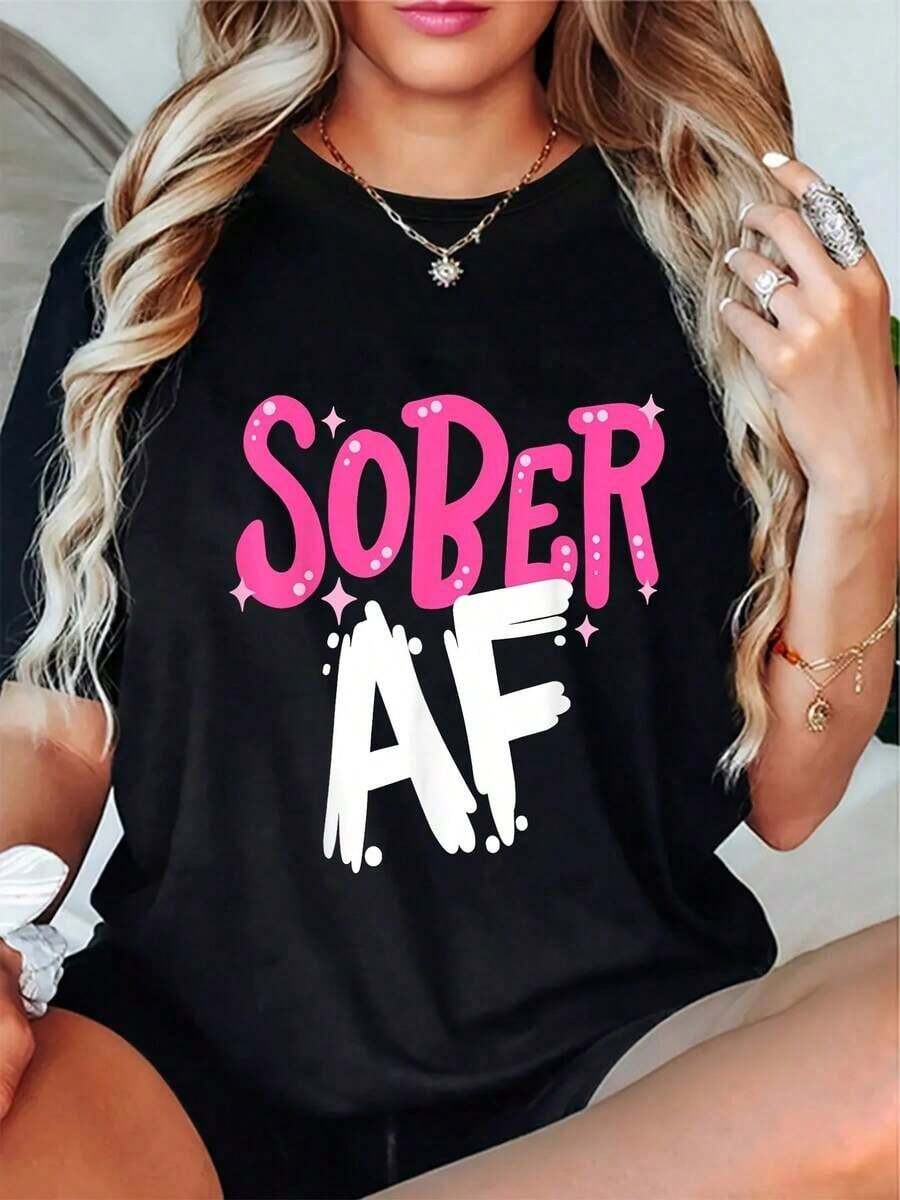 Camiseta "Les Contamos a Todos" para el Mes de la Historia de las Mujeres - Camiseta Casual de Manga Corta y Cuello Redondo con Diseño Histórico, Cómoda para Primavera, Verano y Otoño, Ideal para Atuendos Cotidianos y Ropa de Celebración, Ropa Fresca de Verano para Mujer - Negro - Ver 1