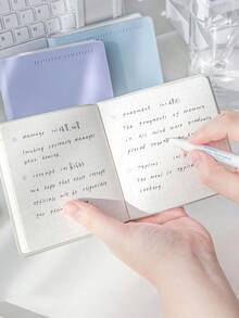 1pc Soft Cover Square Notebook, High Aesthetic Pocket Mini Notepad, Thickened Blank Grid Journal, Compact Portable Size Ideal For Study Notes, Reading Records, Daily Plans And Casual Jotting School Supplies - Note Book - View 4