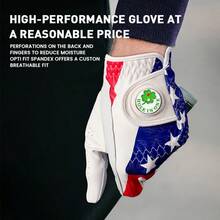 Sarung Tangan Golf FINGER TEN Pria dengan Penanda Bola 1 Pack untuk Tangan Kiri, PU Premium dengan Desain Pas yang Bernapas & Fleksibel untuk Performa Ayunan yang Percaya Diri dan Konsisten - MultiWarna - View 6