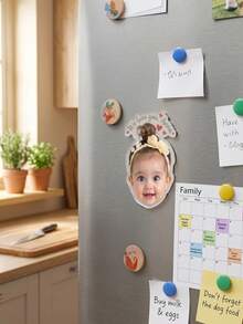 1pc Custom Baby Face Fridge Magnets, Personalized Text Acrylic Magnets, Kitchen Decor, Mother's Day/Father's Day Gifts, New Parent Keepsakes, Baby Shower Gift - Multicolor - View 12