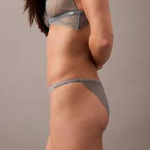 Calvin Klein CK Black Geo Lace Bikini QF8038 Thongs For Women Underwear - Lead - 查看 3