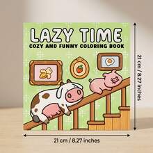 1 buah Buku Mewarnai Hewan Nyaman Slouchy Time: Hewan Ternak Lucu yang Santai, Desain Sederhana dan Mudah, Cocok untuk Dewasa dan Remaja, Sempurna untuk Relaksasi Musim Panas - Beraneka warna - View 2