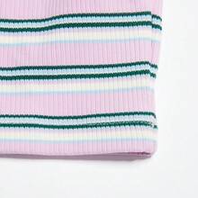 Adidas Áo croptop thể thao ôm sát, tay ngắn, cổ tròn, hở eo, JC6168, Xuân/Hè - Tím hồng/xanh lá cây - Xem 4