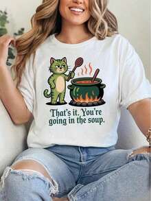 Camiseta sarcástica, camiseta de humor oscuro estilo Weirdcore, camiseta gráfica divertida, camiseta unisex de estilo callejero vintage de algodón suelto de manga corta con cuello redondo, blusas para mujer. blusas.blusas casuales para dama. - Blanco - Ver 7