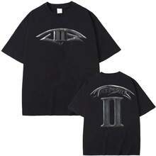 Camiseta Travis con Estampado Gráfico, Estilo Hip Hop, Algodón, Manga Corta, Gótica, Unisex, Estilo Rapero Americano, para Hombre/Mujer - Negro - Ver 8