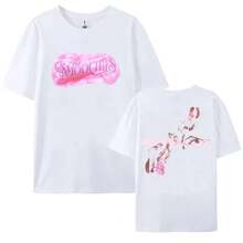 Camiseta SMOOCHIES BUBBLEGUM TEE con estampado de la cantante  para mujer, de manga corta, estilo holgado, ropa de calle unisex para mujer. - Blanco - Ver 1