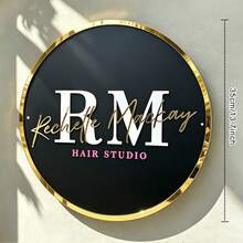 Custom 3D Acrylic Business Logo Sign: Boutique Salon Decor, Custom Round Acrylic Business Logo Sign | 3D Office Wall Decor, Custom 3D Acrylic Logo Sign, Business Signboard, Custom Acrylic Business Logo Sign | 3D Wall Decor, Custom Business Logo Sign For Flowers Shop, Wall Salon Signage, Acrylic Sign For Office - Multicolor - View 6