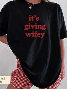 Camiseta "Es la futura esposa" - Camiseta para futura novia, camiseta para recién casados, regalo de compromiso personalizado, atuendo para luna de miel, camiseta para el día de la boda, "Wifey Vibes", novia, camiseta de algodón de manga corta, estilo clásico, de algodón grueso, con estampado gráfico, casual para mujer. - Negro - Ver 1