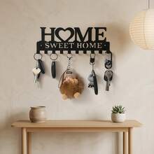 1pc Metal Key Hook, Wall-Mounted Storage Rack, Metal Art Decorative Hook, Suitable For Entryway Or Hallway, Bedroom, Living Room, Kitchen And Foyer, Creative Decor, Can Hang Clothes, Coats, Hats And Backpacks. - Multicolor - View 12