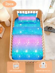 1 Set Of Rainbow Baby Bedding Set, Dreamy Style Polyester Material Baby Bed Cover With Pillowcase, Suitable For Nursery Bedroom, Baby Room, Festivals, Birthdays, Gifts, Suitable For All Seasons - Multicolor - View 1