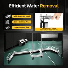 WUPYI Raschietto per acqua in acciaio inox, dispositivo di drenaggio superficiale, raschietto in gomma, raschietto per campi da basket, rimuove l'acqua piovana, con ruote universali - A - Visualizzare 5