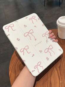 1個粉紅色雙面印花旋轉壓克力保護殼，適用於 iPad 10/Air 8 2026/11th-A16 2025 平板電腦，支援自動喚醒/睡眠，非磁性，附筆槽，男女皆適用，辦公與學習必備保護配件 - 粉色 - 查看 5