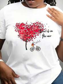 Camiseta Moderna Minimalista "El Amor Está en el Aire" para el Día de San Valentín, Camiseta de San Valentín para Mamás, Sudadera para Parejas de San Valentín, Camiseta de Aniversario, Suéter Casual de Amor para Mujeres para el Día a Día - Blanco - Ver 7