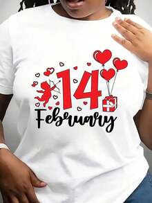 Camiseta Moderna Minimalista de Febrero, Camiseta de San Valentín, Linda Camiseta de Cupido para el Día de San Valentín, Camiseta de San Valentín, Camiseta de Amor de Febrero, Regalo de Amor para Novia, Casual para el día a día. - Blanco - Ver 7