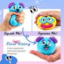 Cute Dog Face Swap Smushers Squishy Slow Rising Soft Fidget Toy Stress Anxiety Relief For Adults - Pink - View 5