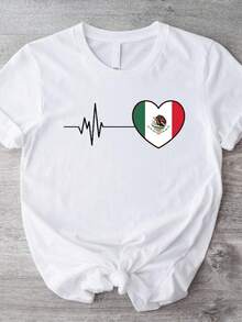 Camiseta con el corazón de México, Camiseta con la bandera de corazón de México, Camiseta para amantes de México, Camiseta de orgullo mexicano, Camiseta de herencia mexicana, Camiseta de orgullo mexicano - Negro - Ver 6