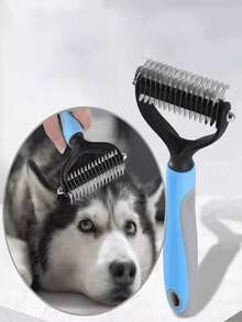 1pc Pet Grooming Brush, Dog & Cat Deshedding Tool, Undercoat Rake For Removing Loose Hair - View 8