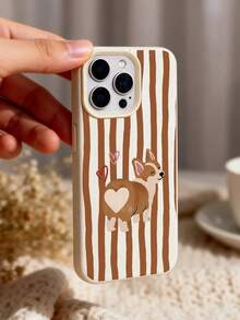 Funda de teléfono con ilustración artística de Corgi, carcasa suave mate con textura de piel sintética, impresión de alta precisión, combina la comodidad casual y la elegancia francesa; diseño de gafas de moda para perros, artístico y práctico para uso diario; anillo protector de silicona reforzado alrededor delódulo de la cámara, ajuste preciso para el saliente de la cámara, proporciona protección completa para la lente; bordes amortiguados suaves para un rendimiento anti-caída y un agarre có - Multicolor 3 - Ver 7