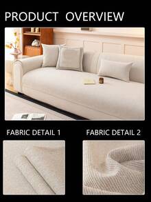 1 chiếc vỏ đệm sofa bằng vải chenille mềm mại, bảo vệ ghế sofa đa năng dùng được cả bốn mùa, vỏ bọc sofa chống trượt tối giản hiện đại, chống bụi và có thể giặt được, tươi mới và thời trang, thân thiện với thú cưng, phù hợp với sofa hình chữ L và sofa 1/2/3/4 chỗ ngồi. - Màu be - Xem 10