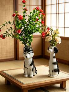 卡通狗樹脂花瓶，可愛哈士奇與斑點狗花盆，動物造型小花瓶，居家裝飾小花瓶，裝飾花瓶，玫瑰，鮮花，居家裝飾，房間裝飾，節日裝飾，開齋節裝飾，桌面中心裝飾，個性化畢業禮物 - 多色 - 查看 7