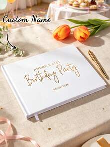Personalized Birthday Guest Book, Horizontal Message Book Suitable For Birthday Party, Suitable For 16, 18, 30, 40, 50, 60, 70, 80th Birthday, Suitable For Men And Women, Photo Album, Guest Book - Multicolor - View 3