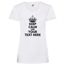 Camisetas Personalizadas para Mujer "Keep Calm", Camisetas Ajustadas para Mujer, Camisetas de Moda, Tops Cómodos, Camisetas de Moda - Blanco - Ver 3