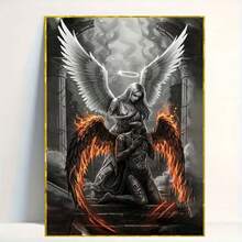 1PC DIY 5D Diamond Painting Kit Angel & Devil Pattern - Round Full Diamond Art Mosaic Craft, Home Wall Decor, Unframed - No Frame - View 2