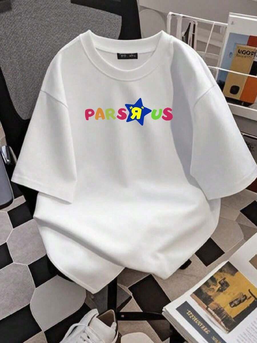 Women's Casual T-Shirt With Pars R US Print, Grime Hip Hop Urban Rap Style, London Fashion - White - View 1