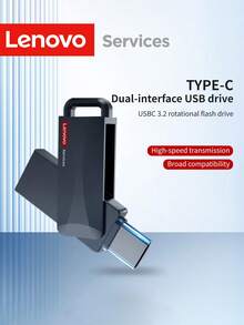 Lenovo E510 Type-C + USB 3.2 Dual Port OTG Flash Drive, 32GB 64GB High Speed USB Stick Compatible With Android Phones, Computers, Laptops, Mac, Car Audio - View 10