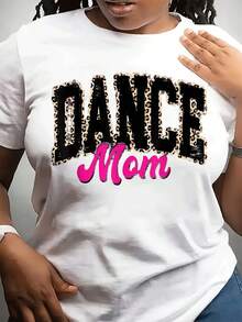 Camiseta de Danza para Mujer Talla - Top Casual de Cuello Redondo, Impresión llamativa DAN mom, Camiseta Blanca Exclusiva para Mamá Danzante, Lavable aáquina para Uso Diario y Atuendos de Actuación, Regalo - Camiseta Unisex de Algodón Suelto de Manga Corta y Cuello Redondo Estilo Vintage Urbano - Blanco - Ver 1