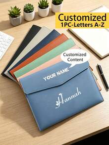 1 pieza Carpeta de negocios A4 con hebilla, adecuada para profesionales de negocios. Bolsa de documentos gruesa perfecta para uso de oficina, con textura suave y maletín de moda. 26 letras - Multicolor - Ver 14