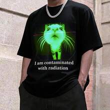 Men's Funny T-Shirt Graphic T-Shirt For Men Planet Thiccness Gym Thickness Funny Joke Workout Lover T-Shirt Soft Fabric, Comfortable For Summer - I Am Contaminated With Radiation - 查看 3