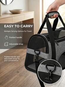 Soft-Edged Foldable Pet Carrier Bag, Suitable For Cats And Small Dogs - Breathable, Scratch-Resistant, Waterproof, Easy To Clean, Lightweight And Portable, With Detachable Shoulder Strap, Suitable For Car/Travel/Airplane/Home Use - Multicolor - View 7