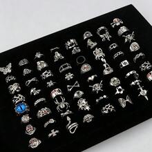 10/20 piezas Juego de anillos de estilo vintage, calavera, mariposa, araña, punk para mujeres, joyería gótica mixta, apilable, para fiestas, regalos diarios y festivos - Conjunto de anillos punk 2 - Ver 5