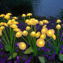 6/8/10 LED 太陽能花園燈，戶外花園裝飾燈，8 頭蘑菇形狀，IP44 防水，適用於戶外院子、草坪、婚禮、小徑、露台、花園，四季適用 - 太陽能蘑菇燈 - 查看 1