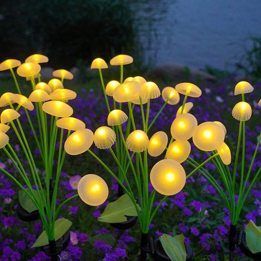 6/8/10 LED 太陽能花園燈,戶外花園裝飾燈,8 頭蘑菇形狀,IP44 防水,適用於戶外院子、草坪、婚禮、小徑、露台、花園,四季適用 - 太陽能蘑菇燈 - 查看 1