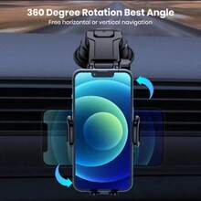 New Arrival  Car Phone Mount – Stable Universal Anti-Slip 360° Rotation Dashboard Phone Holder – Hands-Free For Driving, GPS Navigation, Daily Commute – Compatible With All IPhones & Android Smartphones - 1 - 查看 5