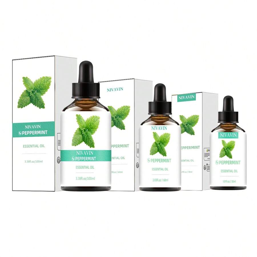 NIVAVIN 薄荷精油 30ml/60ml/100ml，单方精油，植物萃取，清新空气，持久留香，可搭配香薰机、香氛石、DIY工具使用，精美礼品