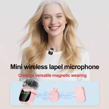 Professional Wireless Lavalier Microphone, Wireless Lavalier Mic Compatible With Iphone & Type-C Phones, Perfect For Video Recording, Teaching, Interviews, Vlogging, Live Streaming, Receiver:300mAh, Microphone:60mAh 3.7V Rechargeable Lithium Battery - View 5
