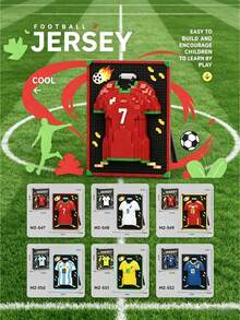 Football Sports Trophy Jersey Compatible Building Blocks World Cup Competition Peripheral Decoration Toy Suitable For Teenagers 14 Years Old And Above Gift Birthday Present - Multicolor - View 3