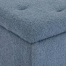 Storage Bench, Bed Bench, Upholstered Bench With Hinged Lid, Chest Bench, For Living Room, Bedroom, Blue, 95 X 38 X 45 Cm - 藍色 - 查看 7