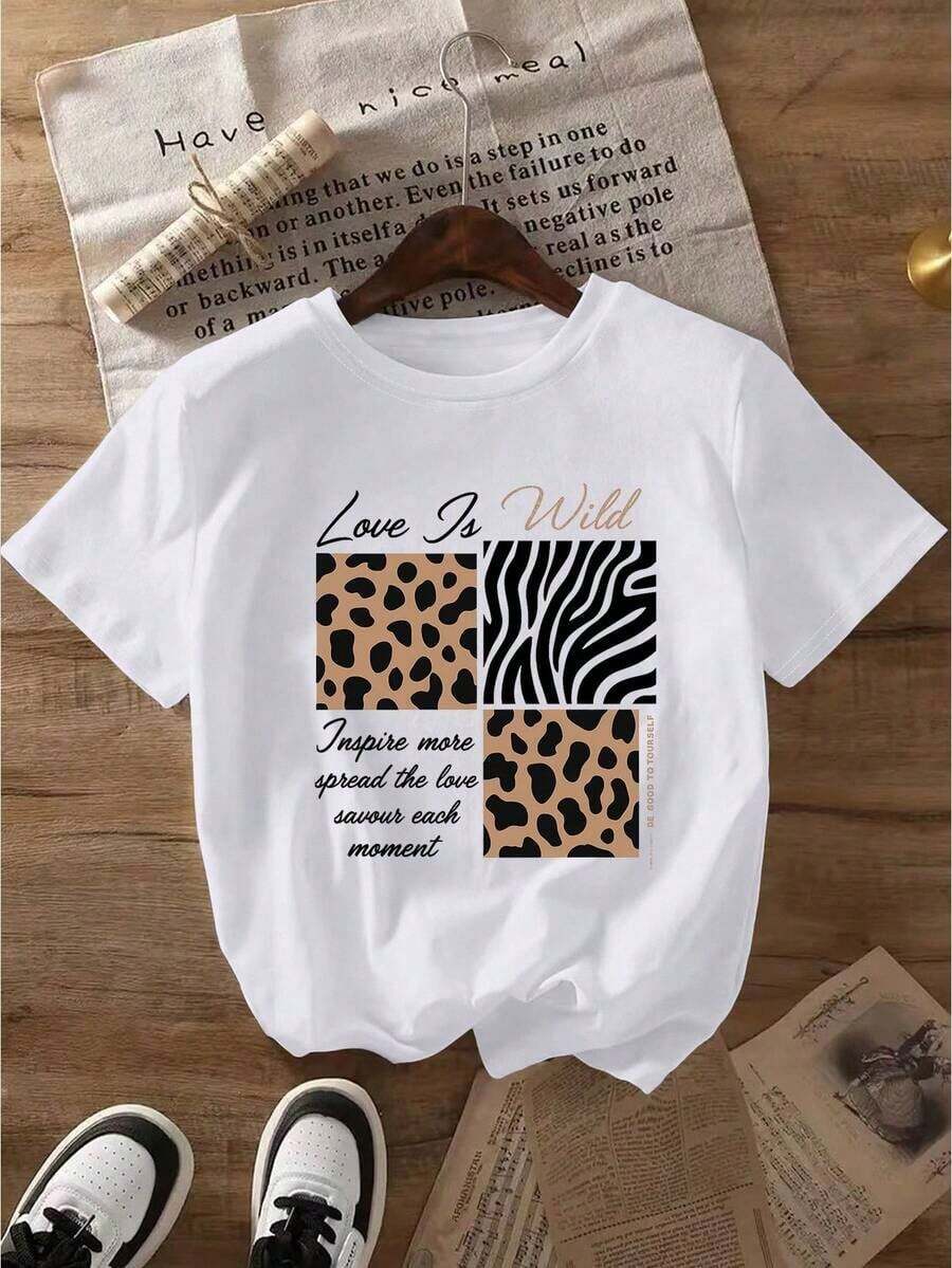 Camiseta de moda para mujer.Últimos diseños estampados, camiseta de cuello redondo estilo europeo y americano, camisa casual minimalista.Camiseta Básica de Manga Corta, Casual y Sencilla, para Primavera, Verano y Principios de Otoño, Ropa de Mujer.Top deportivo a la moda.La elección perfecta para mujeres elegantes en diversas ocasiones, como reuniones deportivas, compras informales y desplazamientos diarios. - Blanco - Ver 1