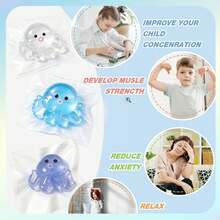 Squishy-1/3pcs TABA Jelly Octopus Doll - Slow Rebound Stress Relief Doll Set, Elastic Fun DIY Bubble Blowing Octopus Doll - Marine Life Design, Office Desk Stress Relief Item, Birthday Party Surprise Gift, Creative Holiday Souvenir - Multicolor - View 6