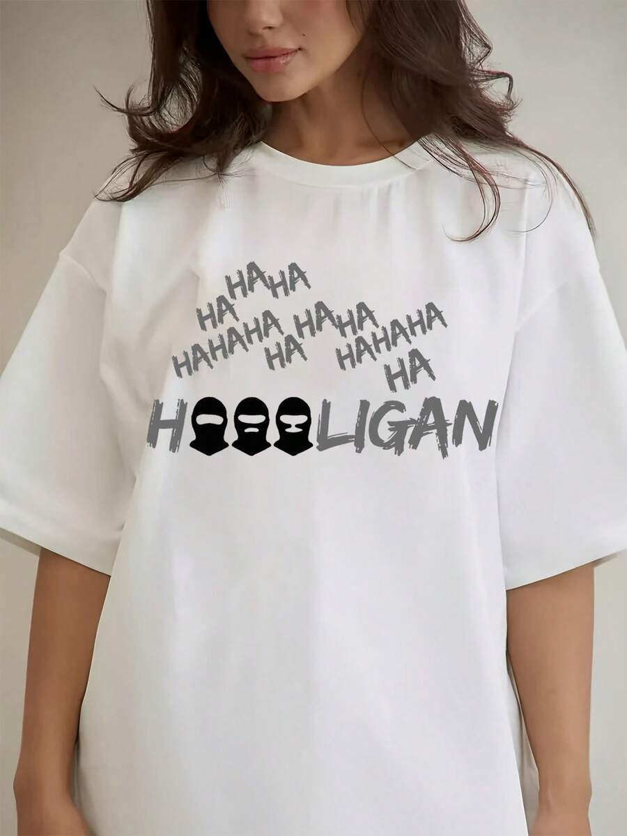 Women's Clothing, Suitable For All Seasons, With A Print Inspired By The Latest Album "HOOLIGAN," Maintaining The Style Of The Urban Subculture. It's A Stylish Shirt, Ideal For Parties. - 白色 - 查看 1