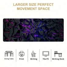 1 pieza Alfombrilla de ratón extra grande, futurista, de color negro con acentos de neón vibrantes - Alfombrilla de ratón XXL de tela - Seguimiento y estabilidad máximos - Alfombrilla de ratón para esports - Antideslizante - Cobertura completa del escritorio - Accesorios para PC | Accesorios para portátiles | Accesorios para juegos | Accesorios de oficina - Neón deslumbrante - Ver 6