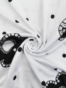 Camiseta de manga corta de ajuste holgado con estampado de rayas de contraste, de uso casual, para ir al trabajo y de moda callejera, para verano - Multicolor 5 - Ver 4