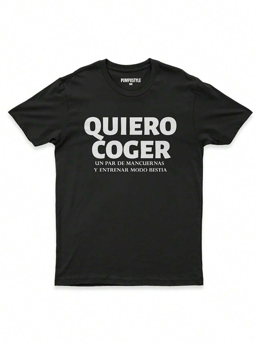 Camiseta negra de manga corta 'I WANT TO LIFT' con texto blanco - Estilo casual, hecha de tela suave, ideal para entrenamientos y uso diario - Regalo perfecto para amantes del fitness y el estilo urbano - Negro - Ver 1