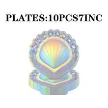 50PcsHolographic Laser Asymmetrical Shell Shaped Paper Plates Set, Disposable Party Tableware Wholesale, Perfect For Birthday Party, Wedding, Baby Shower, Gender Reveal, Bridal Shower, Anniversary, Graduation And Bachelorette Party Supplies - View 8