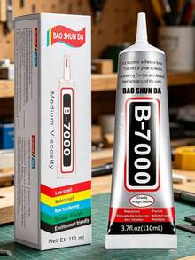 3.7 Fl Oz B-7000 Crystal Diamond Glue 110ml/50ml/25ml/15ml, Transparent Industrial-Grade Super Glue Suitable For Fabric, Phone, Jewelry, Crystal, Wood, Glass, Metal, Waterproof, Flexible, Fine Tip Applicable For Metal, Glass, Fabric, Crystal Diamond, Phone, Shoes Repair, DIY Crafts And Jewelry Making - View 2
